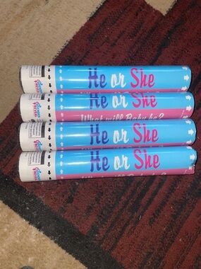 Gender Reveal Confetti Cannons - Blue and Pink